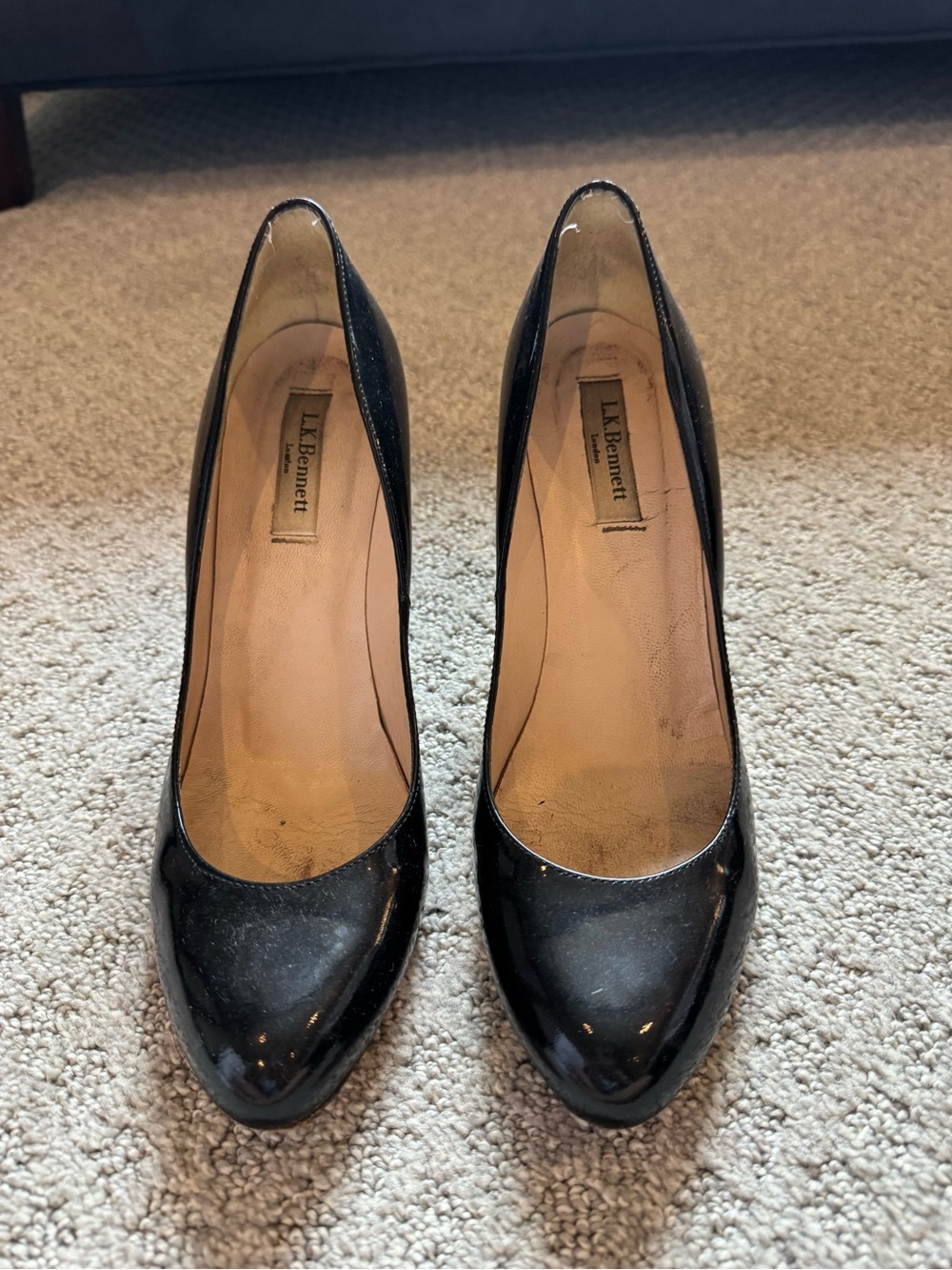 LK Bennett Black Patent Pointed-Toe Pumps